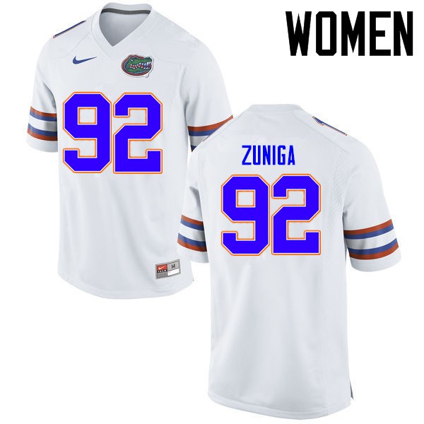 Florida Gators Women #92 Jabari Zuniga College Football Jerseys White